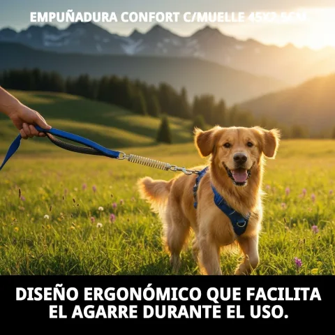Empuñadura de nylon con muelle para paseo seguro de perros grandes