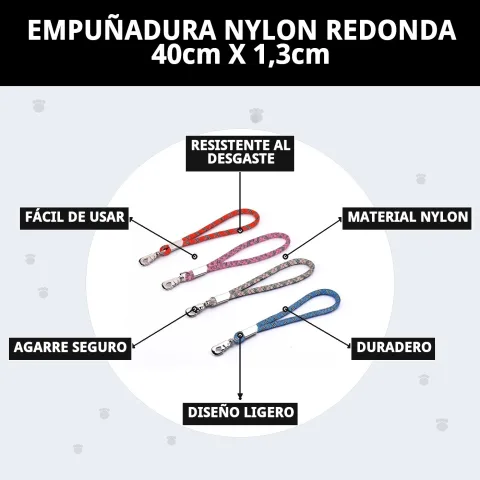 Empuñadura nylon redonda sobre fondo blanco