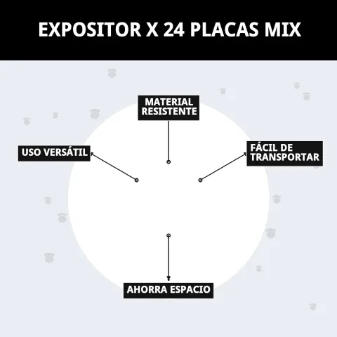 Placas identificativas para collares en expositor compacto y funcional