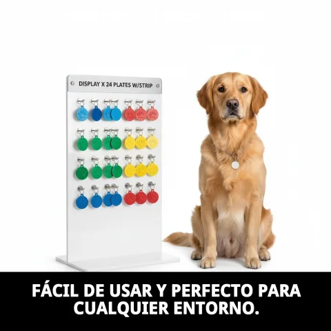 Material resistente del expositor para placas identificativas Moly