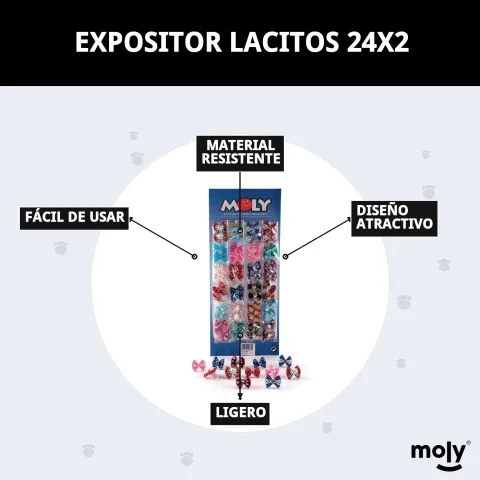 Montaje sencillo del expositor Lacitos Moly