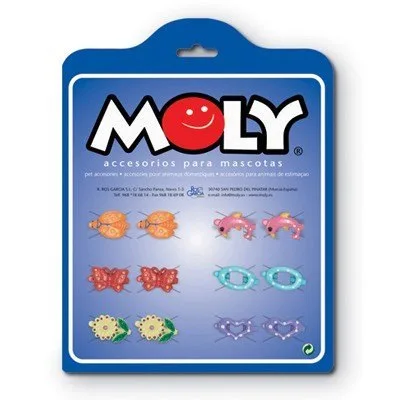 Expositor Moly con 12 clips para el pelo en colores variados
