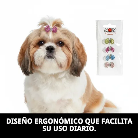 Uso de pinzas Moly en sesión de grooming para perros de pelo largo