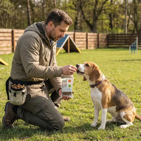 Détail des sachets de snack naturel pour chiens Moly