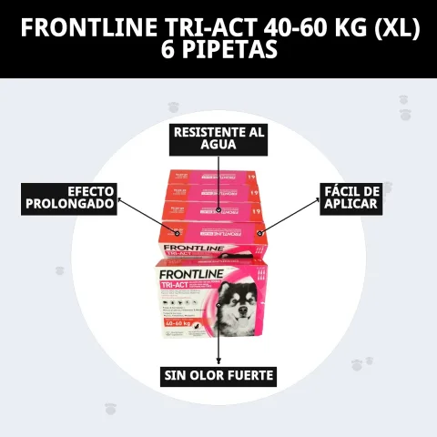 Vue frontale du produit Frontline Tri-Act 40-60 kg chez La Tribu Animale