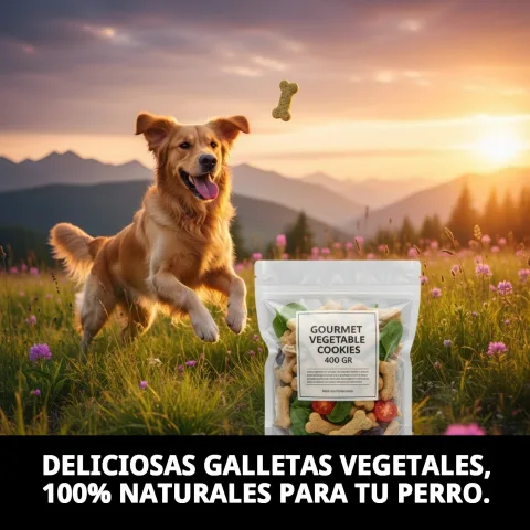 Galletas Gourmet Vegetales Moly en un plato para perros