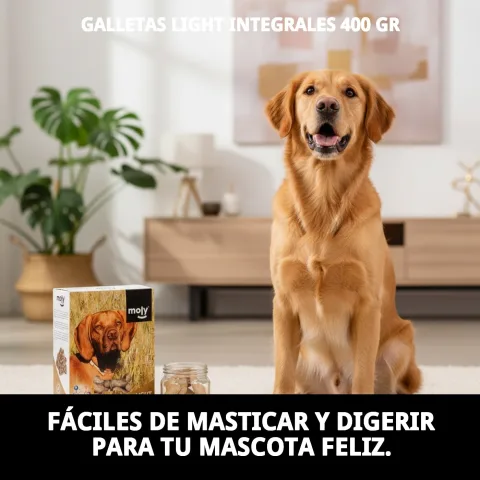 Ingredientes naturales de galletas integrales para perros