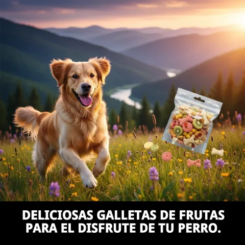 Snack saludable para perros con frutas y vitaminas