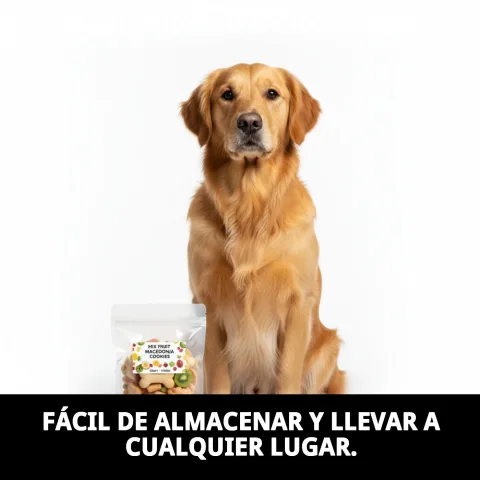 Galletas Moly Mix Fruit Macedonia en bol para perros