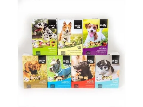 Galletas Puppy Moly presentadas en un plato para perros