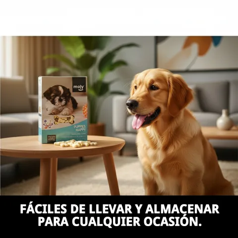 Cachorro mordiendo una Galleta Puppy Moly