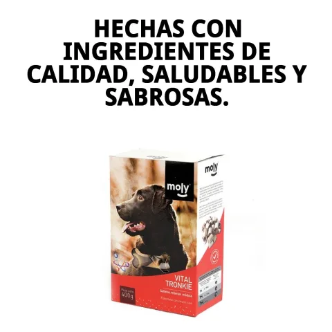 Galletas rellenas médula presentadas en bol para perros
