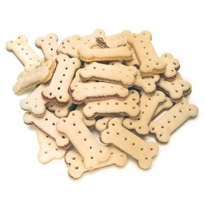 Detalle textura crujiente galletas sándwich para perros