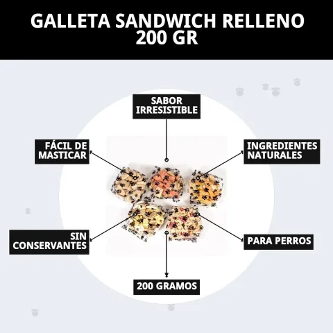 Envase práctico de 200 g de Galletas Sándwich Rellenas