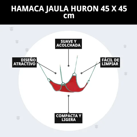Producto hamaca para jaula de hurones en embalaje Mar Mascotas