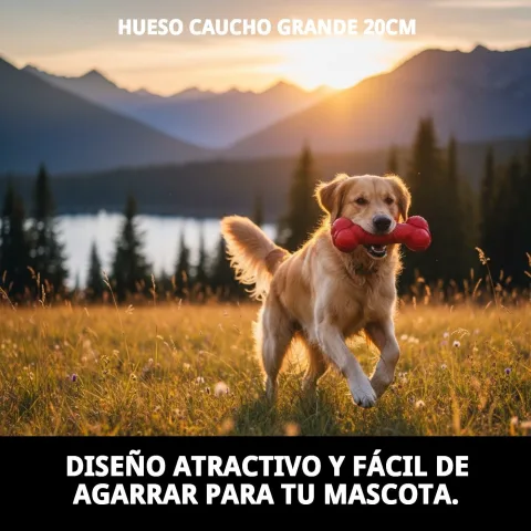 Vista lateral del hueso de caucho de 20 cm para perros