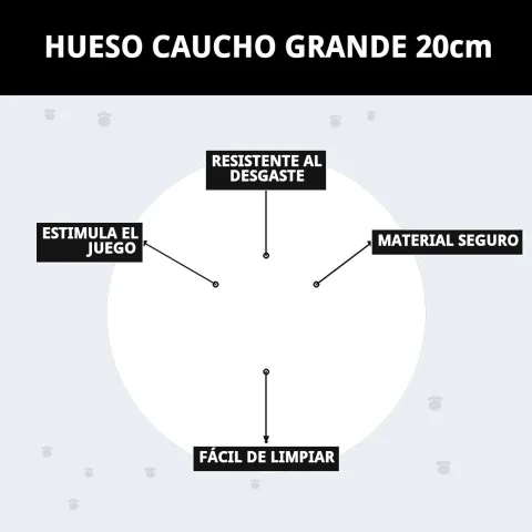 Mano sosteniendo hueso de caucho grande para perros