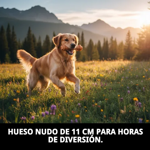 Detalle del doble nudo resistente del hueso para perros