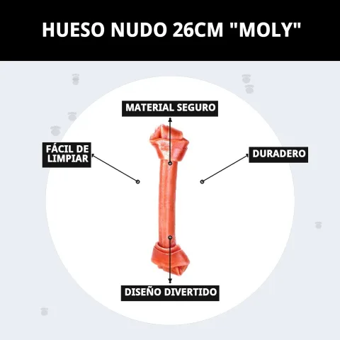 Presentación del hueso con nudo Moly en Mar Mascotas