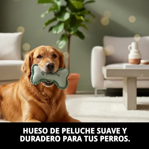 Chien jouant avec os en peluche Moly 20 cm