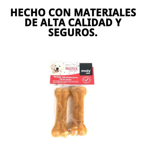 Perro disfrutando hueso prensado natural P-2 Moly