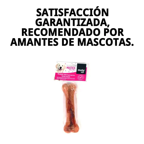 Vista lateral del hueso prensado natural para perros medianos