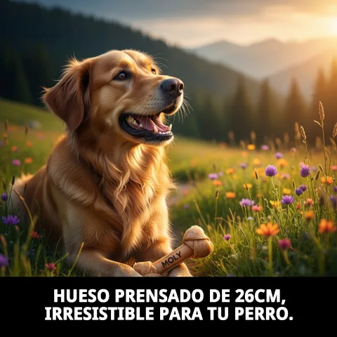 Detalle textura resistente del hueso prensado para perros