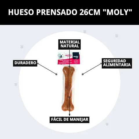 Hueso prensado Moly para masticación prolongada en perros