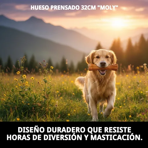 Hueso prensado para masticación prolongada y cuidado dental canino
