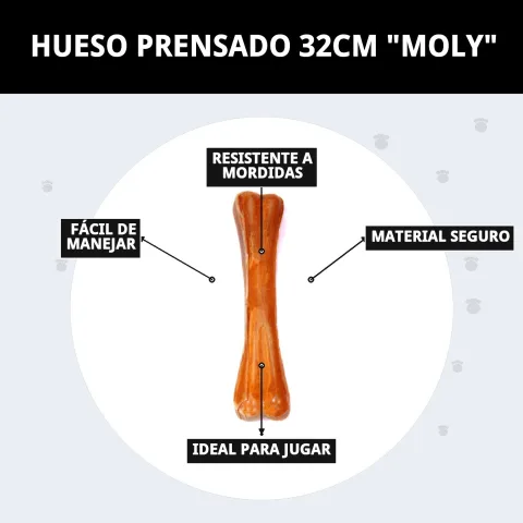 Presentación completa del Hueso Prensado 32 cm Moly en Mar Mascotas