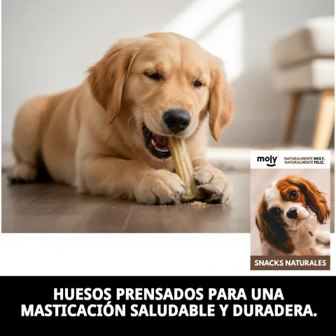 Huesos prensados para perros con textura resistente y saludable