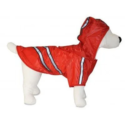 Detalle de los elementos reflectantes del impermeable para perros