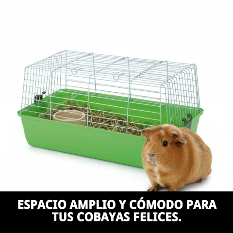 Detalle de rejillas ventiladas en jaula para cobayas N2