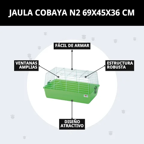 Jaula para cobayas N2 en ambiente tranquilo y seguro