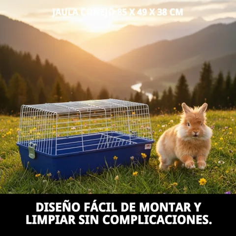 Accesorios incluidos: comederos y bebederos en jaula conejo