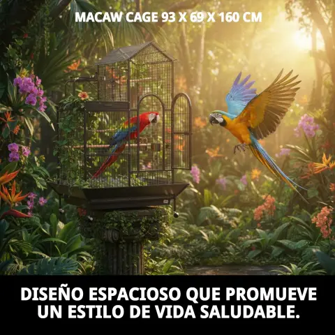 Structure métallique solide de la cage pour guacamays