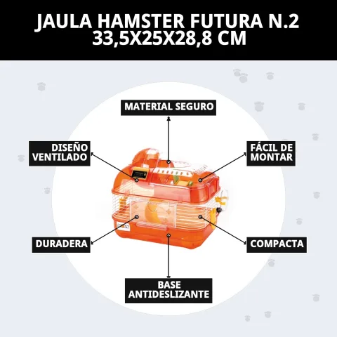 Jaula Hamster Futura N.2 con hámster dentro en ambiente seguro