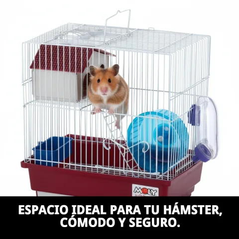 Jaula desmontada mostrando base y estructura superior