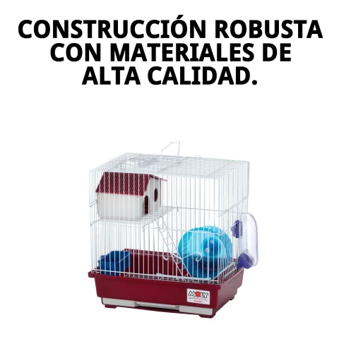 Interior de la jaula con espacio para accesorios y juguetes