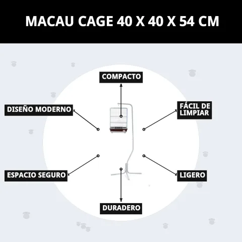Vue latérale de la cage Macao démontée
