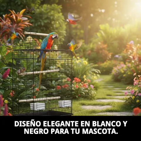 Interior espacioso de la jaula Malawi para mascotas