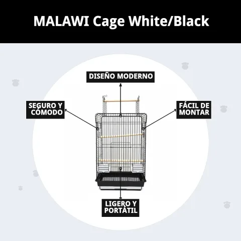 Jaula Malawi con múltiples aberturas para ventilación