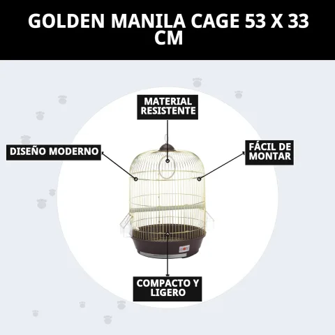 Détail du système de fermeture sécurisé de la Cage Manila Dorée