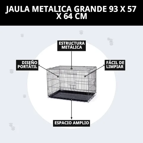 Jaula metálica para perros con ventilación óptima y diseño seguro