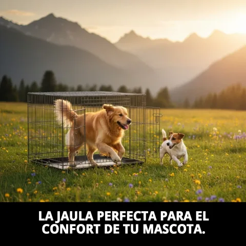 Jaula metálica abierta mostrando ventilación y visibilidad