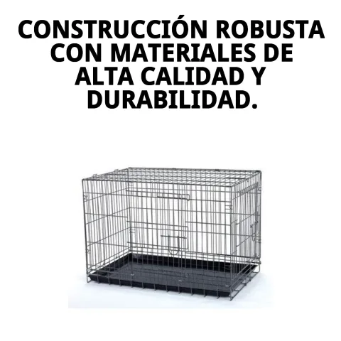 Mano plegando la jaula metálica Moly para perros