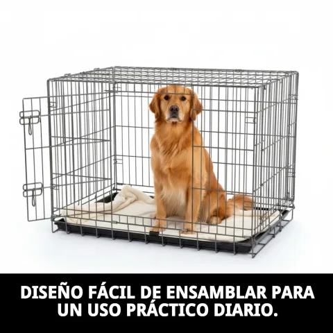 Vista superior de la jaula metálica mediana para perros