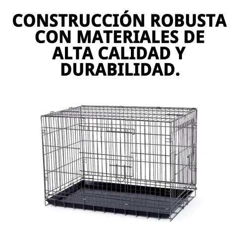 Vista lateral de la jaula metálica para perros pequeños