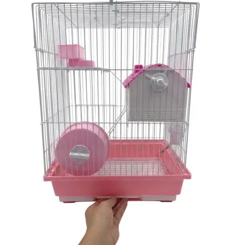 JAULA PARA HÁMSTER MOLY DE DOS PISOS CON BANDEJA EXTRAÍBLE Y PARRILLA 30 X 23 X 41 CM | INCLUYE COMEDERO, BEBEDERO Y RUEDA