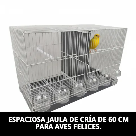 Jaulón Guillot 60 cm con perchas y comederos integrados